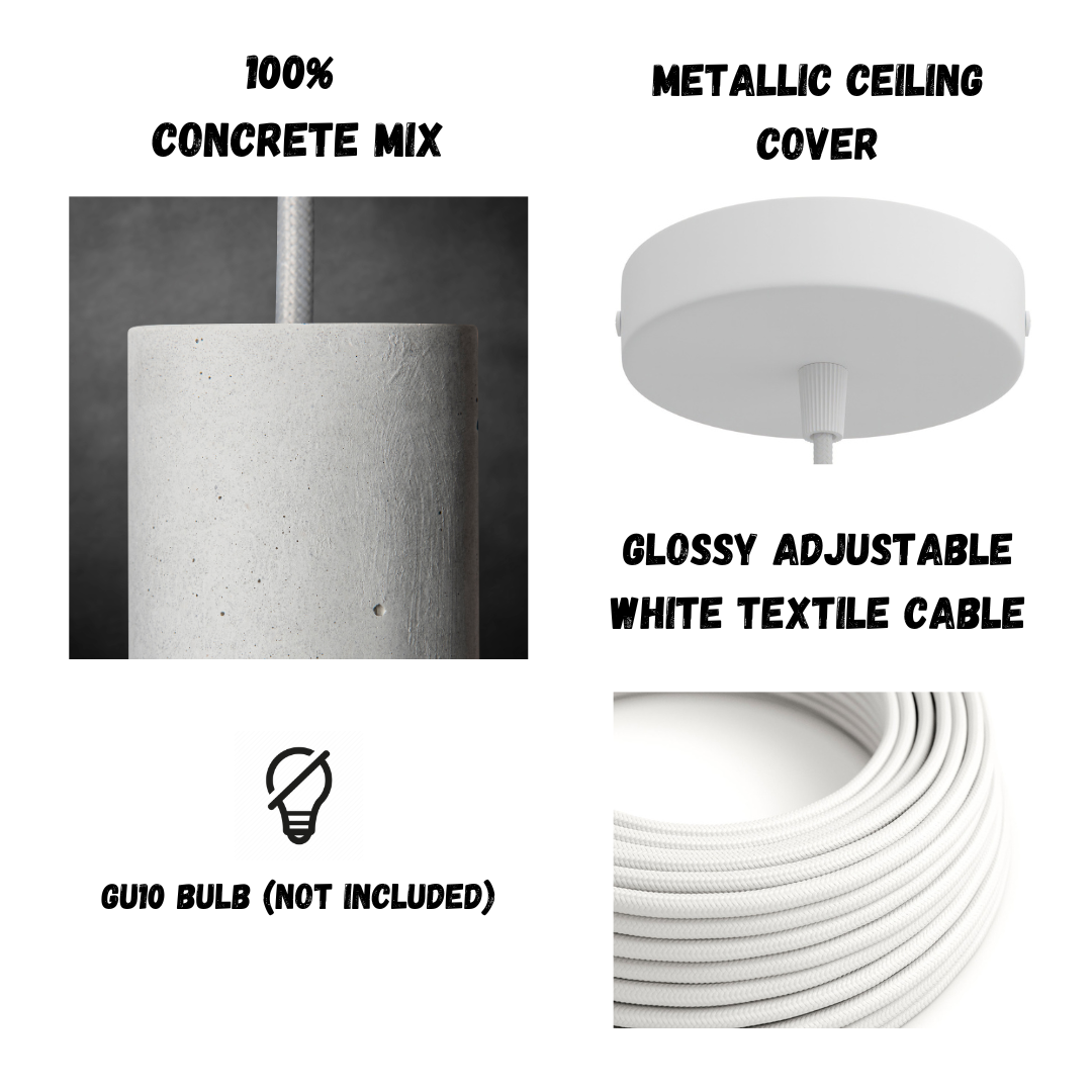 WHITE Concrete Pendant Light W+W